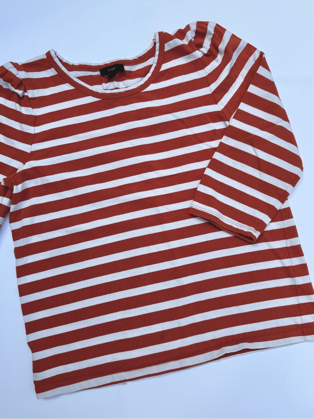J. Crew Striped 3/4 Sleeve Tee, Medium